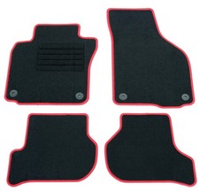 Fußmatten Set für VW Scirocco 3 2008-2017 Matten Autoteppiche Rand Rot