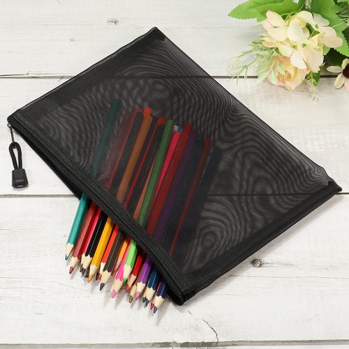 MECCANIXITY Mesh Zipper Bags, A5 Nylon Zip Pouch Pencil Case Storage Pockets ... - Picture 5 of 5