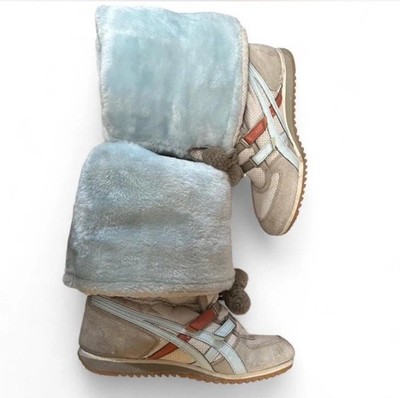 Vintage Cream Blue Onitsuka Tiger Winter Heaven Boots Size 7