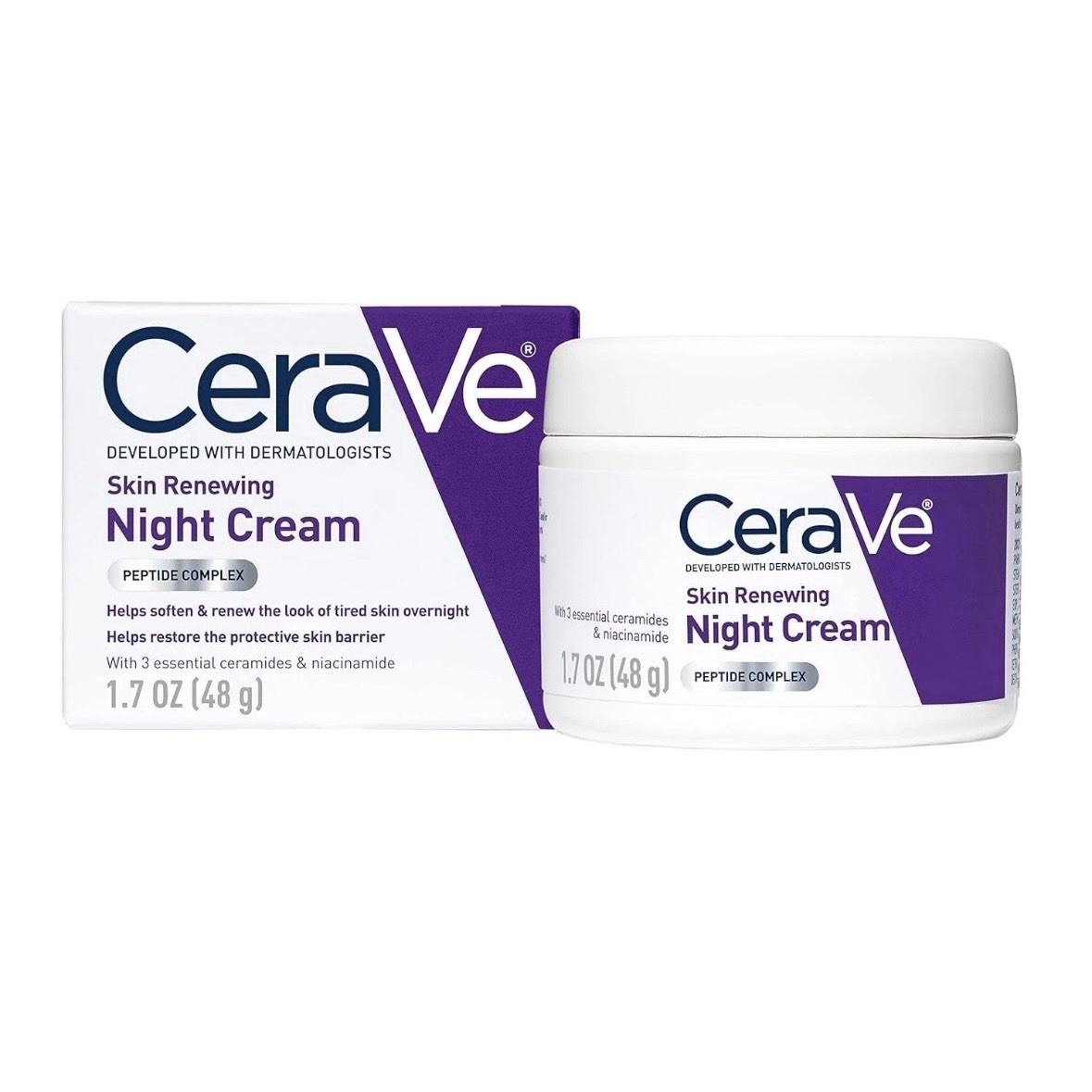 CeraVe Skin Renewing Night Cream 1.07fl.oz/48 Gram NEW IN BOX - 3 Pack