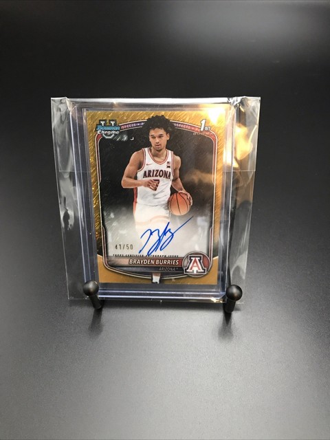 Brayden Burries 2025 Bowman Bowman Chrome Chrome Prospect Autographs Gold