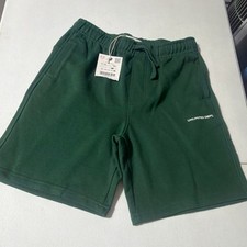 ZARA Boys Green Sweat Shorts 11-12/152 Adjustable Waist Cotton Blend