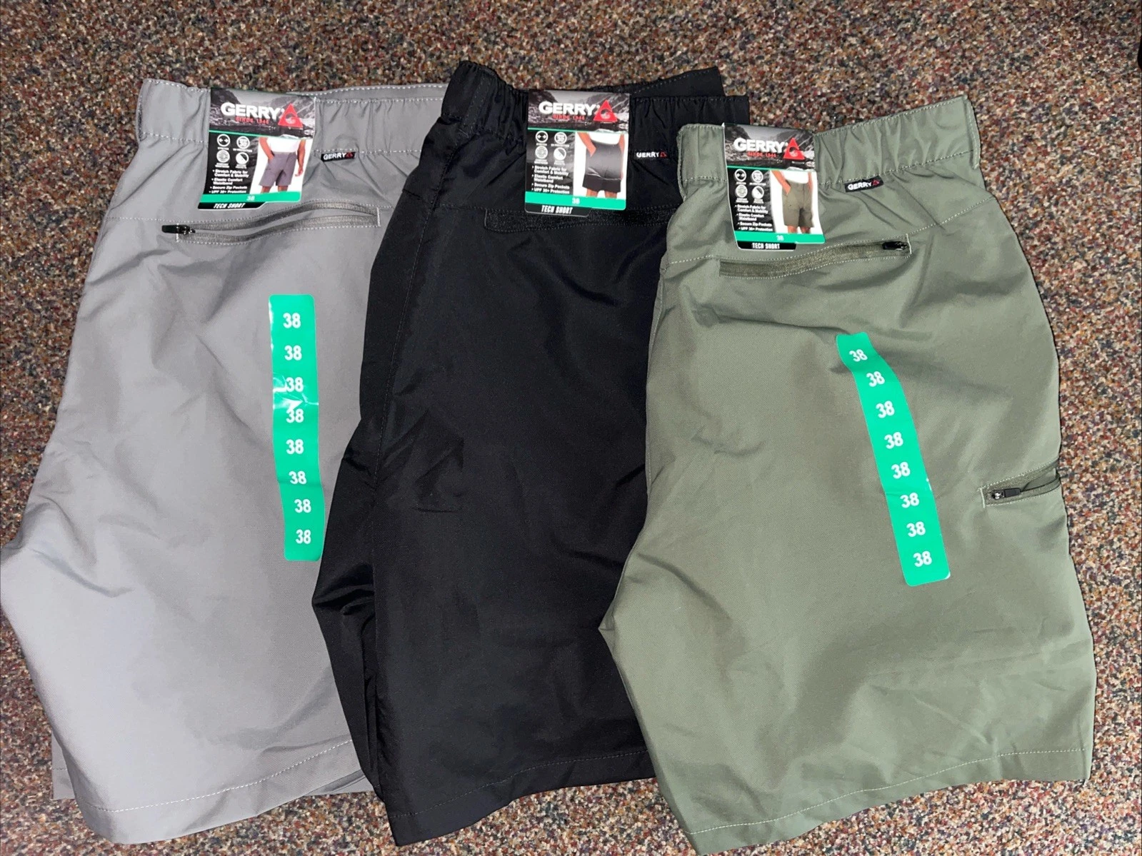 Gerry Men's Tech Shorts Black Green Gray 1841021 VARIOUS SIZES PICK NWT
Opens in a new window or tab