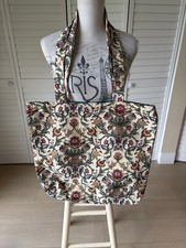 Vintage Jacquard Tapestry Tote Large Bag Gorgeous Autumnal Floral Upholstery