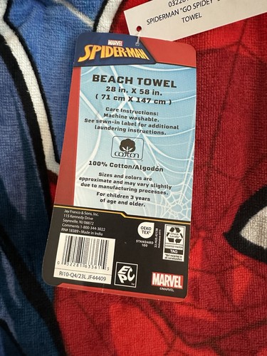 Spider Man Cotton Kids Beach Towel - Picture 3 of 3