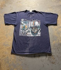 Vintage 90s Miami Dolphins Zach Thomas NFL Faded Graphic Shirt-Size Large