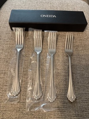 ONEIDA Stainless MARQUETTE Set 4 DINNER FORKS Glossy