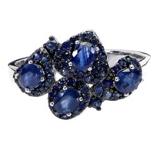 925 Sterling Silver Ring Oval Blue Sapphire 4x3mm Sapphire Gemstone Jewelry Sz 7