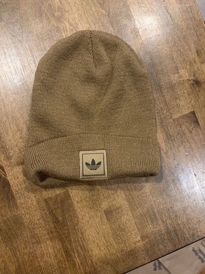 Adidas Trefoil Logo Cuffed Beanie Hat Tan