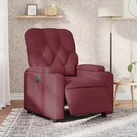 Relaxsessel Elektrisch Mit Fernbedienung Stoff Weinrot Bequemer Sessel