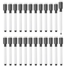 Whiteboard Pen, 0.5-1mm Fine Tip Dry Erase Black White Board Markers, 24 Pcs