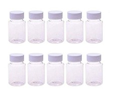 10PCS Empty Plastic Pill Bottles 20ML - Solid Powder Medicine Containers