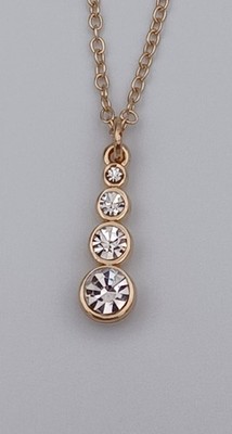 Necklace made with 4 Stone Swarovski Elements Gold Overlay Adjustable 18-20  Dai