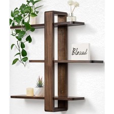 Wandregal Holz, Schweberegal, Hängeregal, Dreistöckig, massive Kiefer, modern...