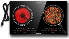 2 Burner Electric Cooktop - 24 Inch(23.6"x 13.8") Built-in & Countertop Electric