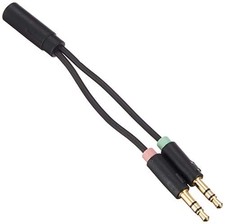 ELECOM AV-35AD01BK Audio Conversion Cable 4-pole Female to 3-pole Male x2 3.5mm