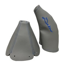 Gray Synthetic Leather Shift Handbrake Boot For 1989-2004 Mazda Mx-5 Miata