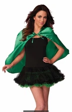 GREEN FANTASY CAPE SUPER HERO ADULT UNISEX HALLOWEEN COSTUME ACCESSORY
