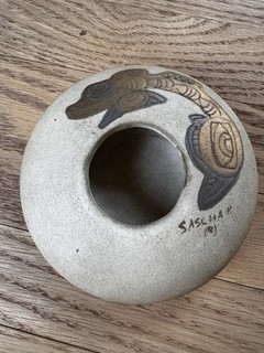 Vintage Mid Century Sascha Brastoff Ceramic Fish Dish Signed