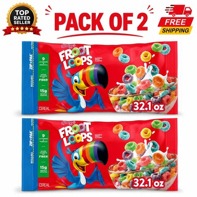 Kellogg's Froot Loops Original Breakfast Cereal, Good Source of Fiber 32.1