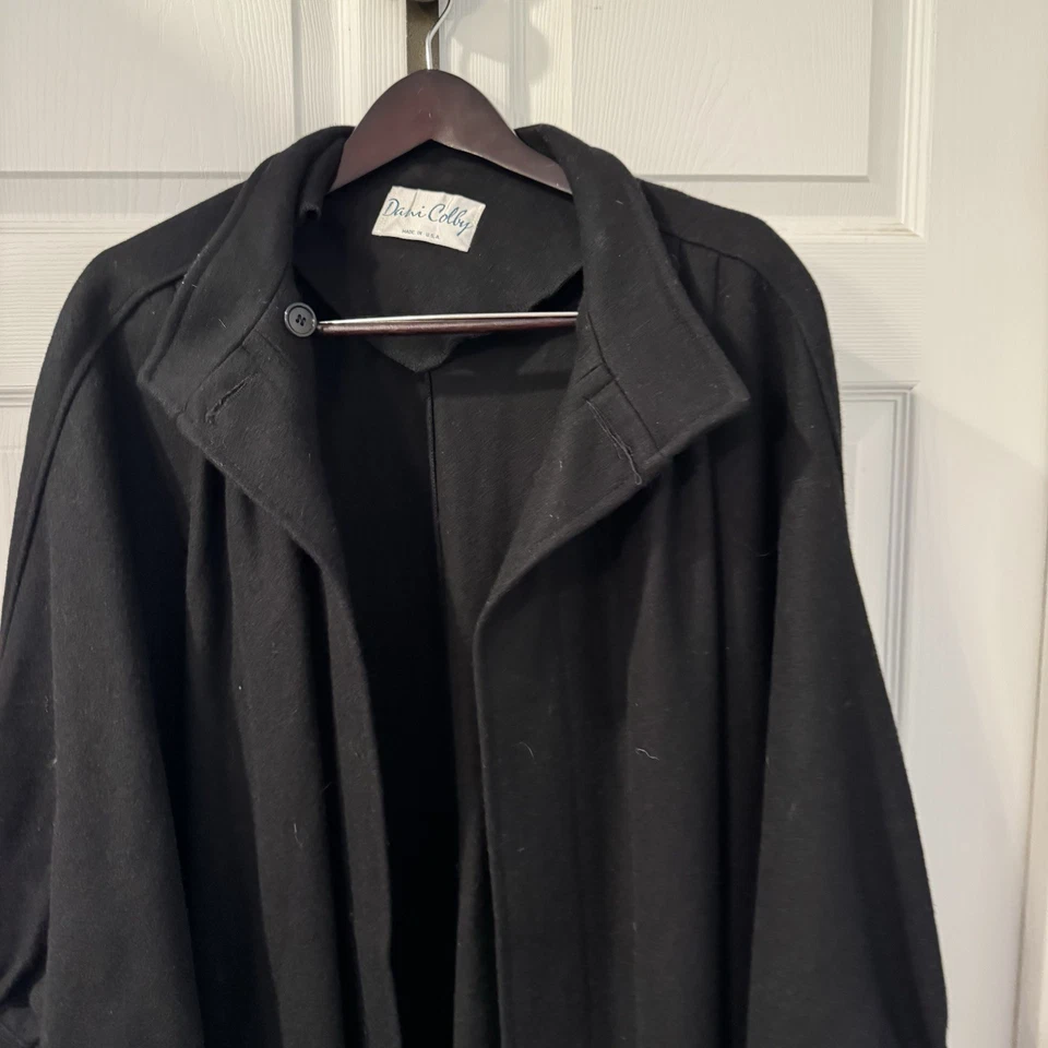 Abrigo Poncho Capa Dani Colby De Colección Capa Lana Talla Única Negro Hecho en EE. UU. Clásico Foto 2 de 4