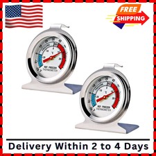 2 Pack Refrigerator Freezer Thermometer Large Dial Analog Thermometer