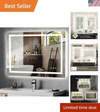 42x30 LED Bathroom Mirror with Lights, Anti-Fog, Dimmable, Backlit  Front Li...
