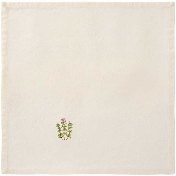 Ib Laursen Stoffserviette Summer Vibes Creme Weiß Mit Thymianzweig Serviette-image