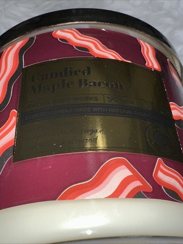 Bath & Body Works CANDIED MAPLE BACON Candle Scented 3 Wick Large 14.5 oz - Picture 7 of 13