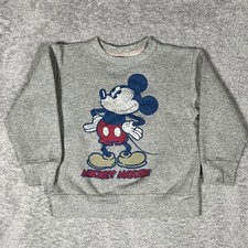 Disney Store Mickey Mouse Gray Graphic Sweatshirt Kids Medium 7/8 Pullover