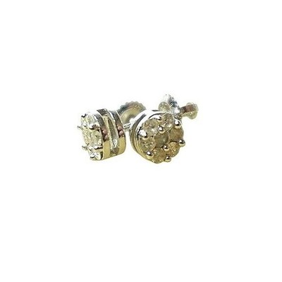 14k White Gold Earrings Unique Designs diamond Cluster Stud Jewelry