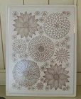 Vintage MCM Beveled Milk Glass Cutting Board - White & Golden Floral Pattern