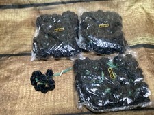 432 Vintage 1/2 Black Satin Ribbon Rose Flowers Wire Stem Wedding Crafts NOS