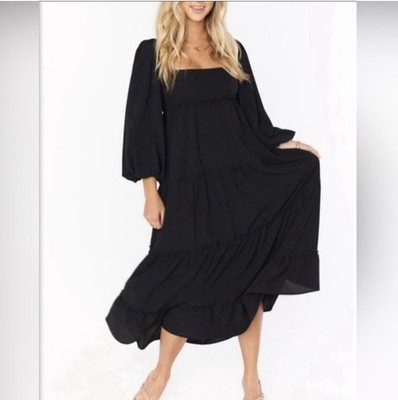 Show Me Your Mumu Black Elaina Midi Dress Size L | eBay