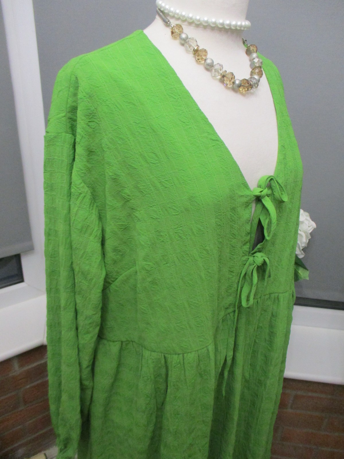 Women's NEW LOOK CURVES Green L / Sl Spring Summer Dress UK 18 BNWT RRP £25.99 image 7