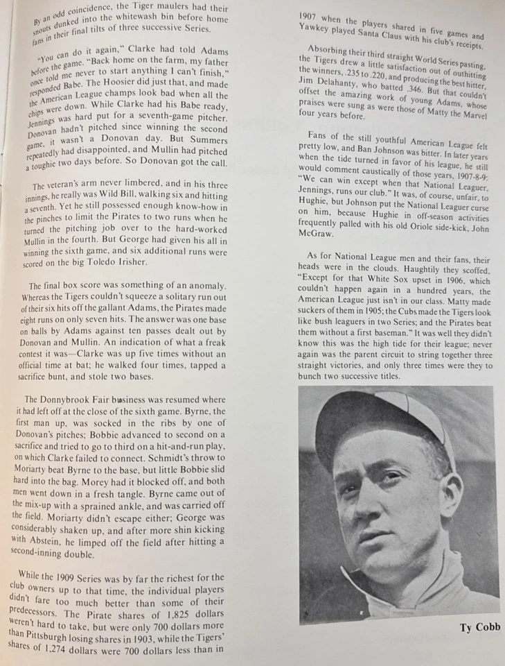 1909 WS Scorecard REPLICA Pirates vs Tigers COBB WAGNER Ltd Ed 709/1000 - Image 4 of 4