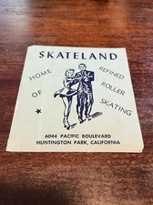 Skateland Roller Rink Sticker Huntington Park California Label Skate Decal