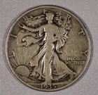 1935-D "Liberty Walking" SILVER Fifty-Cent Coin, Fine Condition