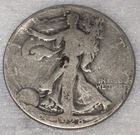 1928-S Walking Liberty Half Dollar, 50¢, 90% Silver, Circulated Low Grade
