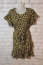 Michael Kors Floral Belted Ruffle Dress XS