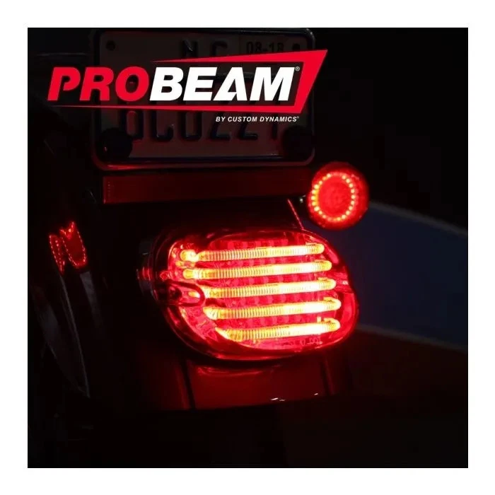 Custom Dynamics ProBeam Low Profile LED Red Taillight Bottom Window Harley 99-20 - Image 2 of 4