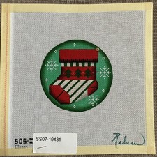 Handpainted Needlepoint Canvas Rebecca StockingOrnament Read Description