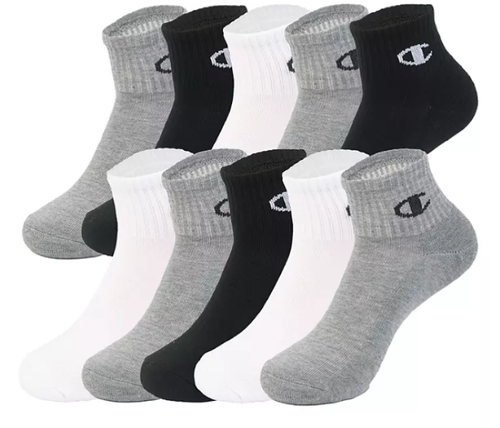 Champion Kid's Quarter Socks, 10-Pack M & L - Picture 7 of 12