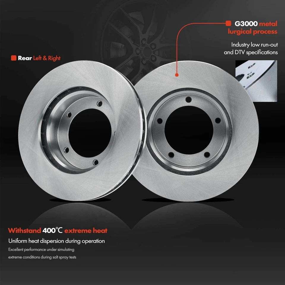 Rotores de freno de disco delanteros y pastillas de freno de cerámica para Toyota Land Cruiser Lexus LX470 Foto 3 de 4