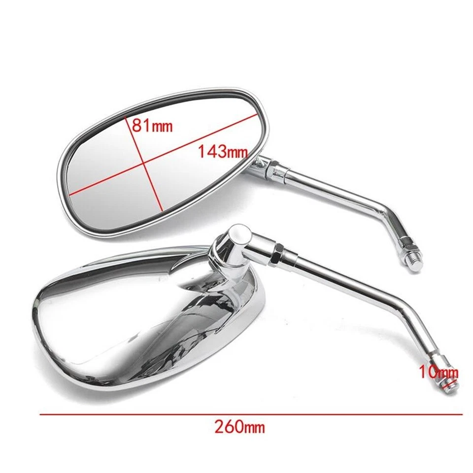 For For Triumph Thruxton 865 Bonneville 790 Chrome Motorcycle Rear Wing Mirrors - Image 2 of 4