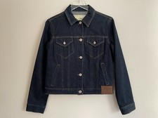 Vintage 90s Krizia Shrunken Denim Jean Jacket Stretch Cotton Made In Italy Sz 8