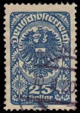 AUSTRIA 209 (Mi265a) - National Coat of Arms "1919 Blue" (pf63514)