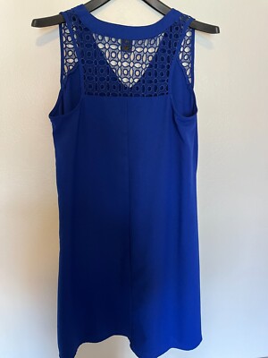 GRACE DRESSES BLUE SIZE-XS WOMEN'S SHORT V-SHAPED LACED-BACK TANK DRESS/Preowned
