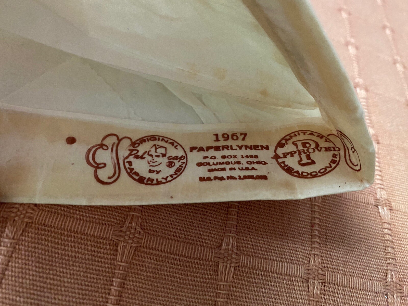 Vintage 1967 Hansen's Evergreen Dairy - Golden Guernsey Soda Jerk Paper Hat(1)