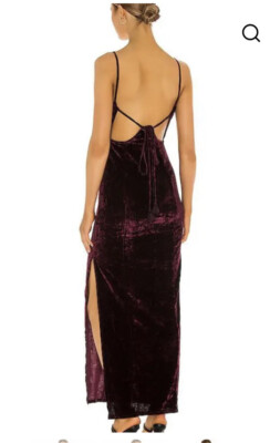 NWT Free People Low Key Crushin Velvet Maxi Slip Dress L Pomegranate Wine